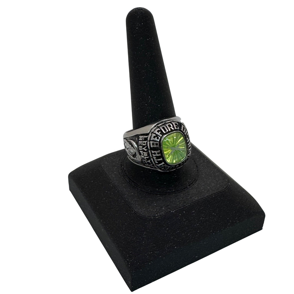 Death Before Dishonor Mens Balfour Military Ring Green Gemstone Size 10 Army