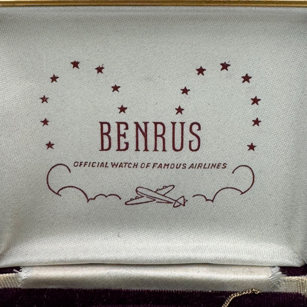 Benrus 14K GF Ladies Watch Original Box Official Watch Of Famous Airlines Vtg