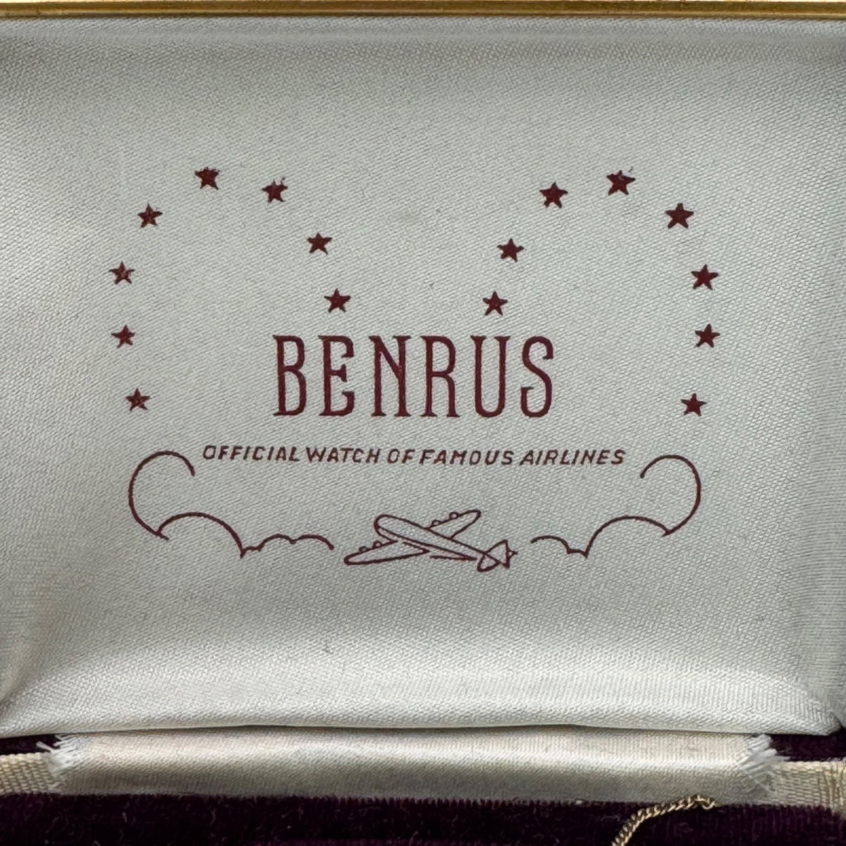 Benrus 14K GF Ladies Watch Original Box Official Watch Of Famous Airlines Vtg