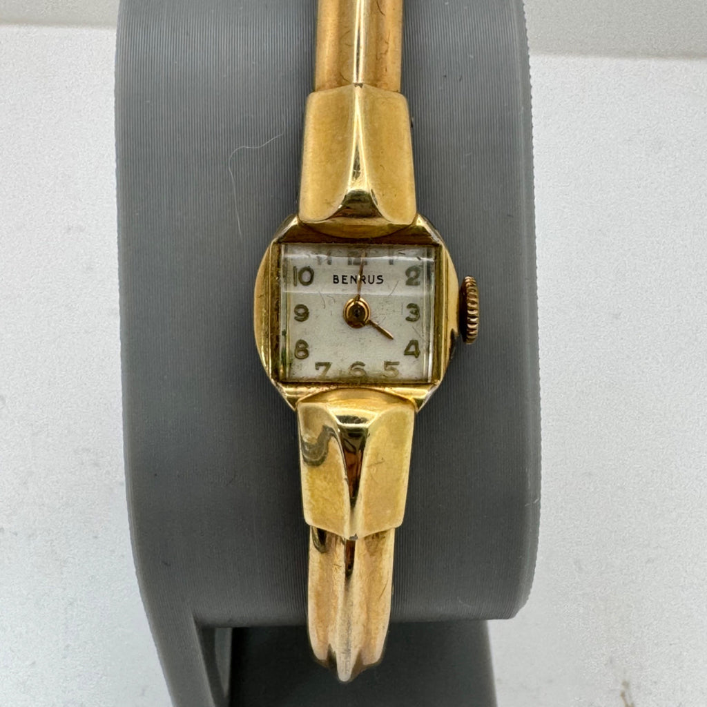 Benrus 14K GF Ladies Watch Original Box Official Watch Of Famous Airlines Vtg