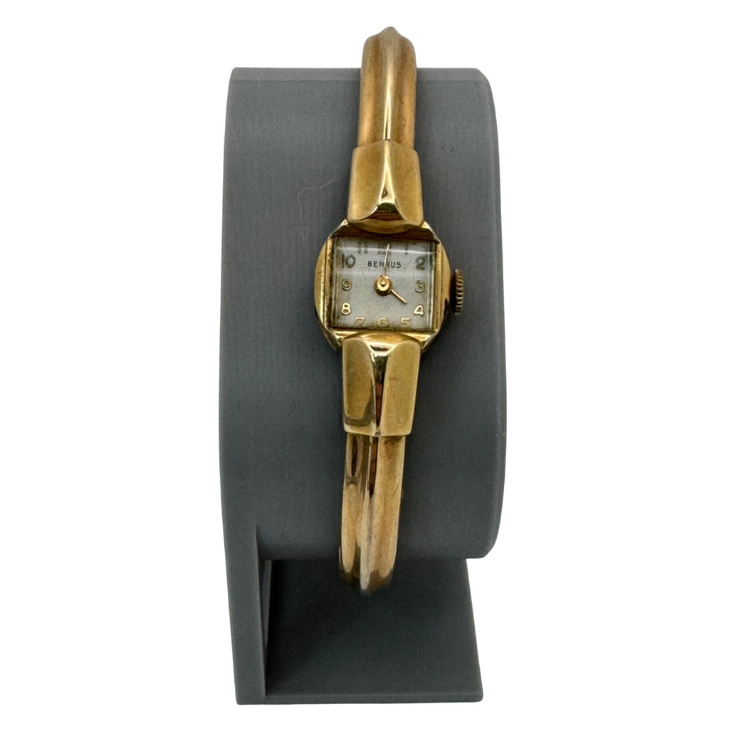 Benrus 14K GF Ladies Watch Original Box Official Watch Of Famous Airlines Vtg