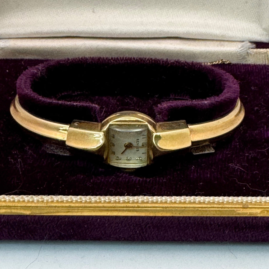 Benrus 14K GF Ladies Watch Original Box Official Watch Of Famous Airlines Vtg