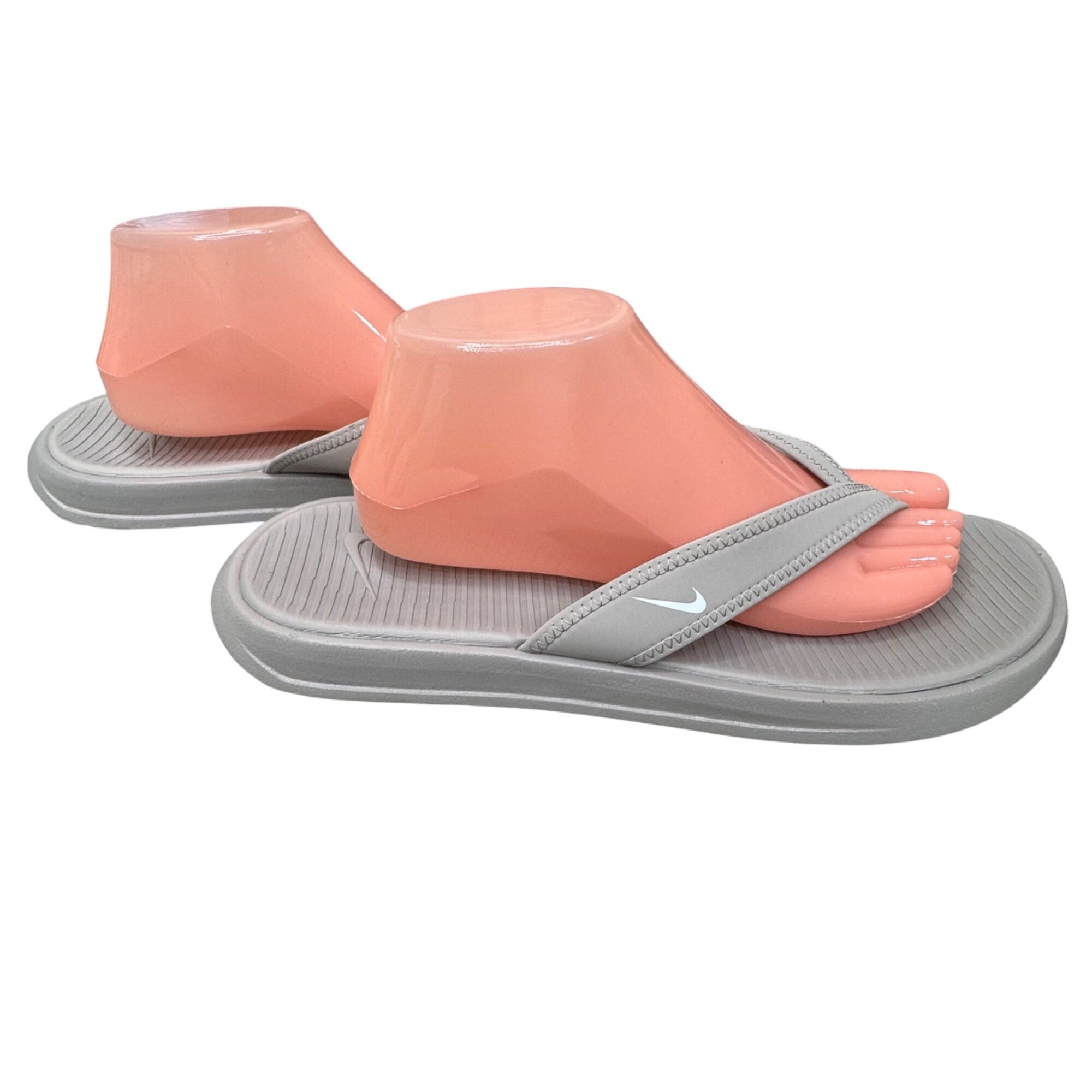 Nike Mens Comfort Flip Flops Size 12 Gray Lightweight Cushioned Sandals READ
