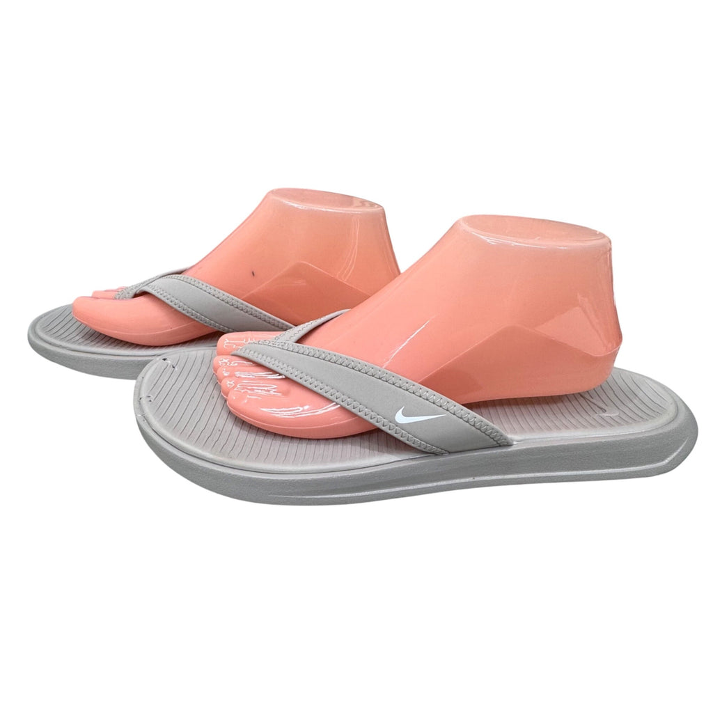 Nike Mens Comfort Flip Flops Size 12 Gray Lightweight Cushioned Sandals READ