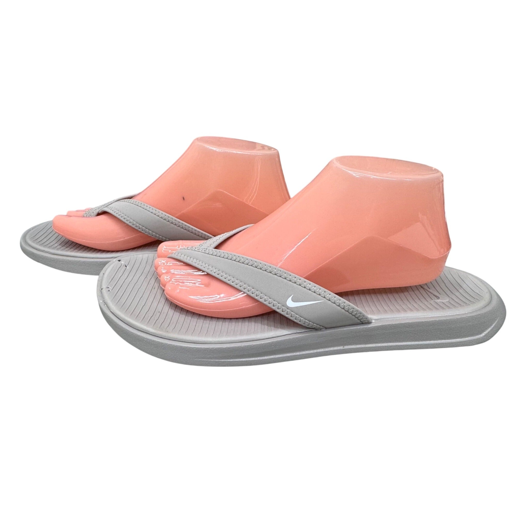 Nike Mens Comfort Flip Flops Size 12 Gray Lightweight Cushioned Sandals READ