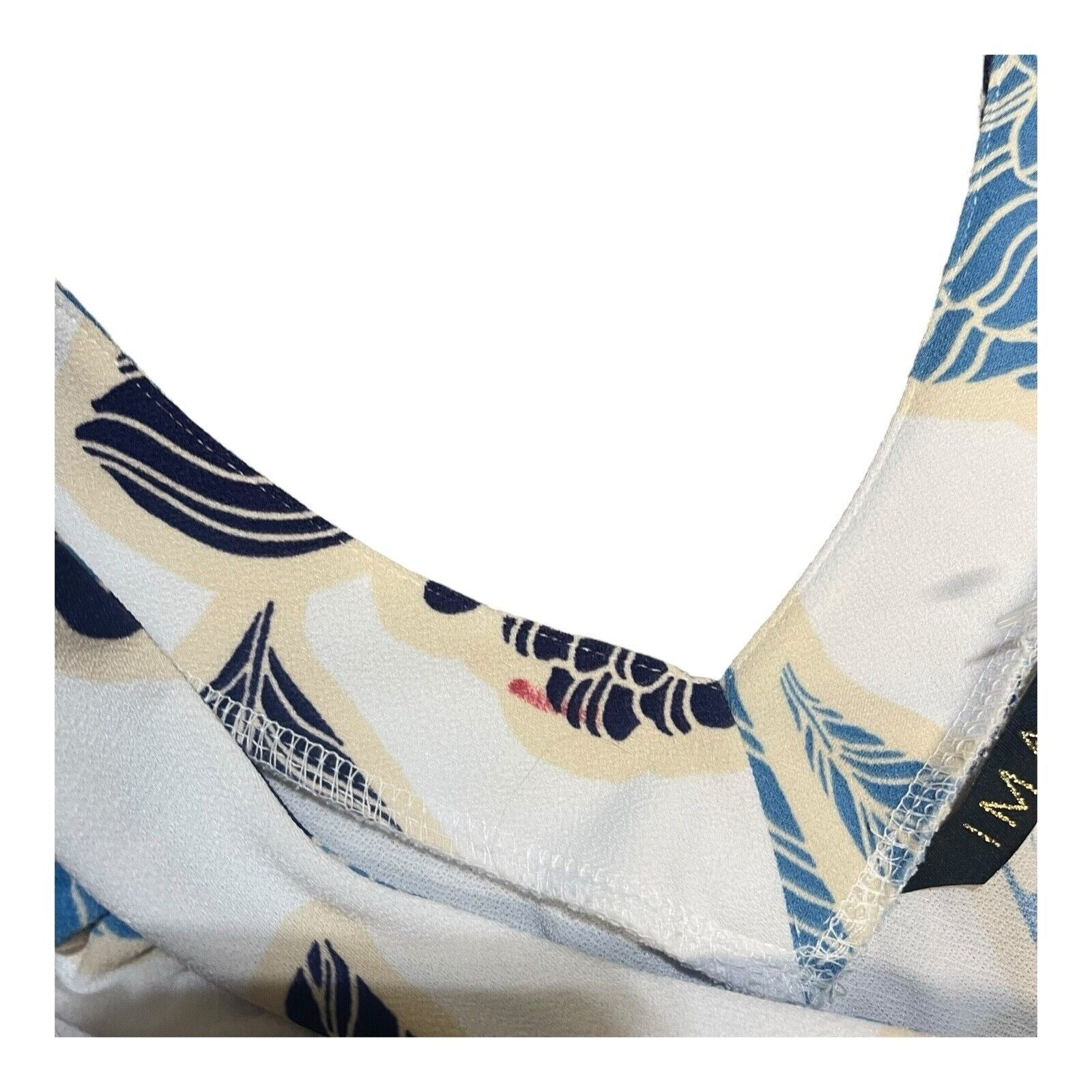 Iman Global Chic Blue Floral Maxi Dress VNeck Size MP Medium Petite NWT Hawaiian