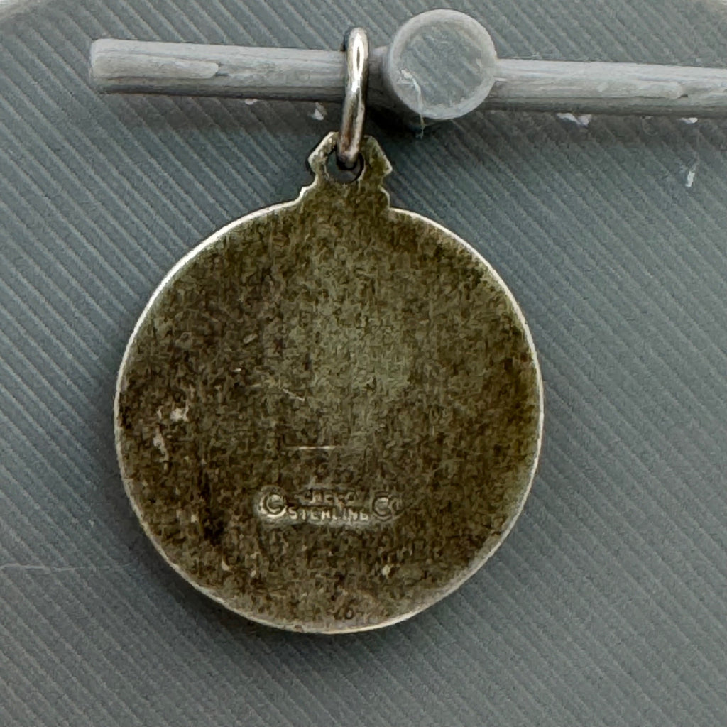 Saint Cecilia Sterling Silver Religious Pendant Charm Medal 0.75" By Creed Co.