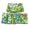 Vintage Floral Tablecloth 8 Napkins Set Round 71" Bright Wildflower MCM Boho