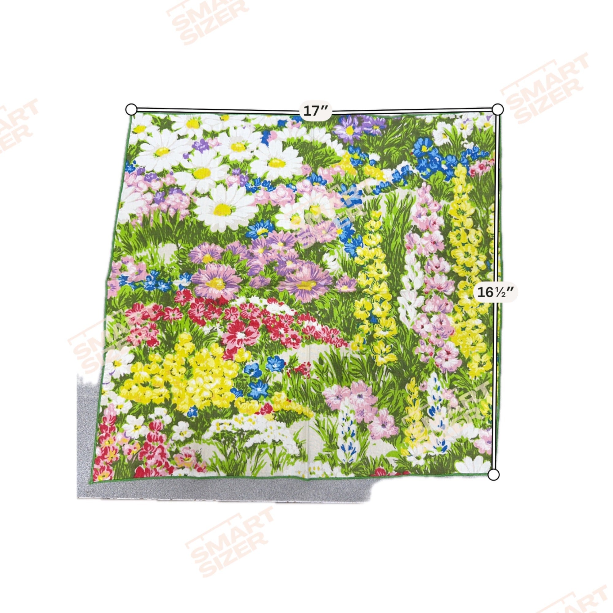 Vintage Floral Tablecloth 8 Napkins Set Round 71" Bright Wildflower MCM Boho