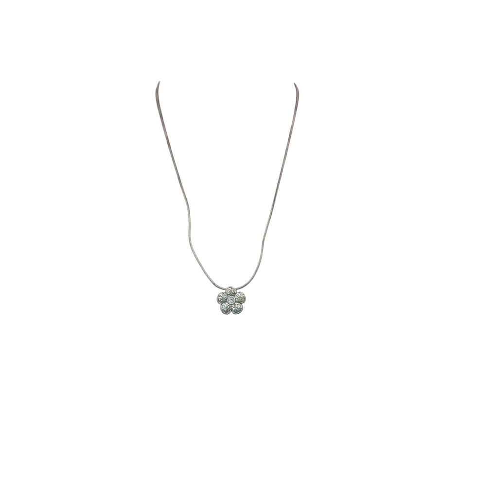 Brighton La Vie Flower Set Silver Tone Necklace Bracelet Floral Crystal Accents