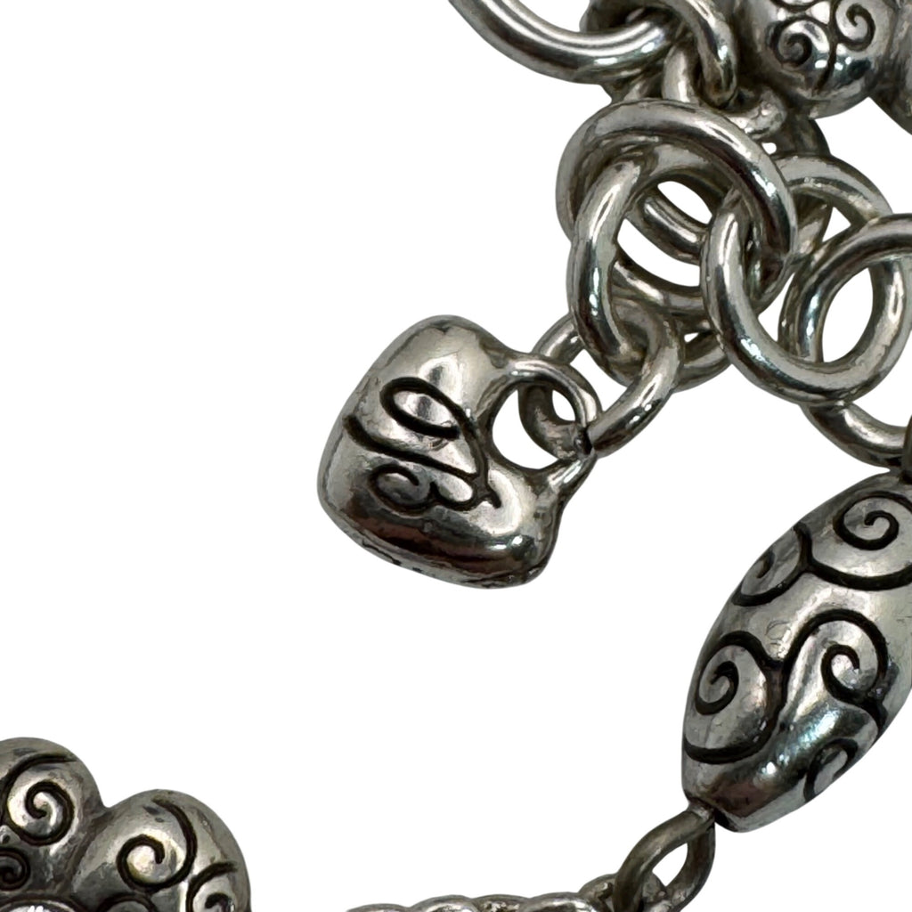 Brighton La Vie Flower Set Silver Tone Necklace Bracelet Floral Crystal Accents
