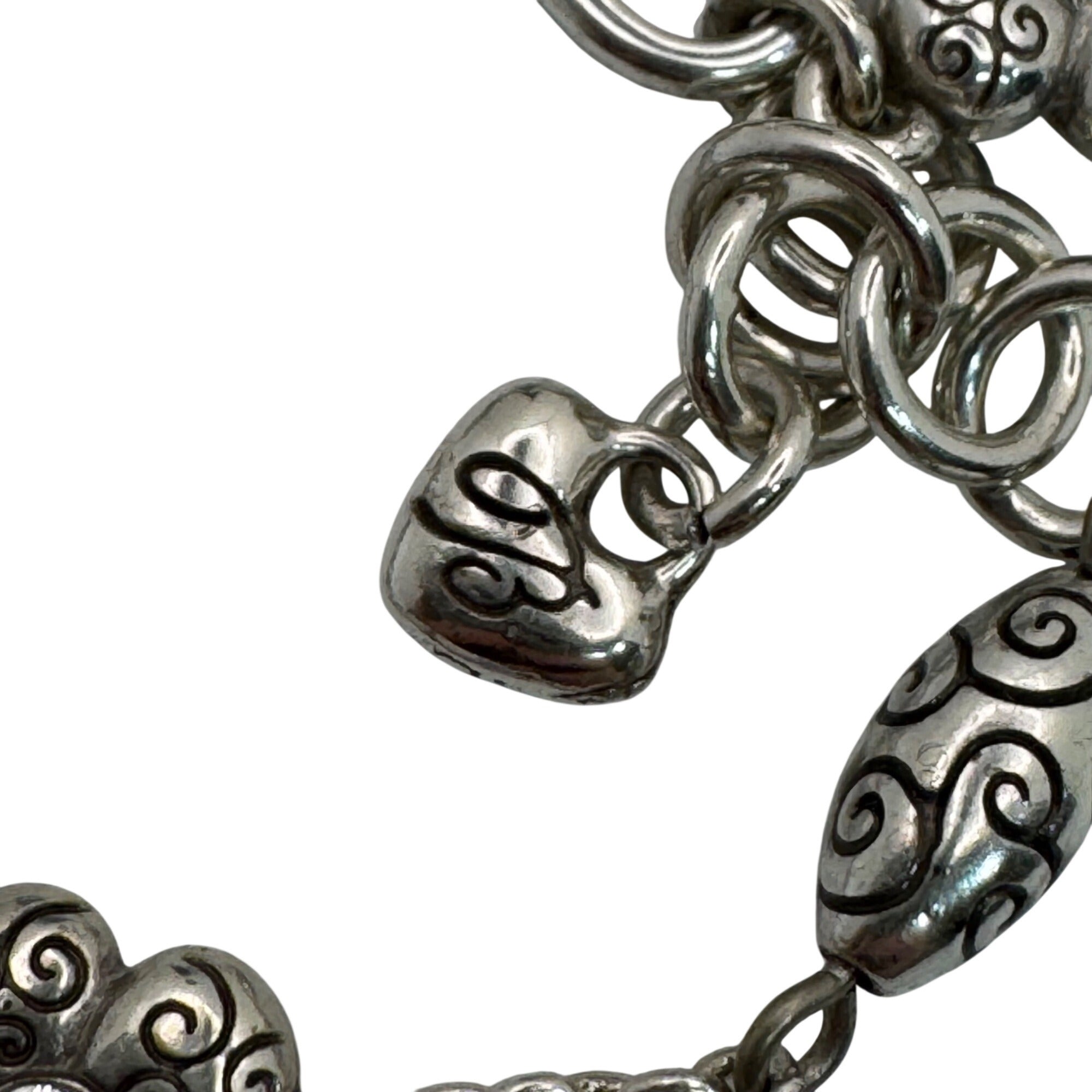 Brighton La Vie Flower Set Silver Tone Necklace Bracelet Floral Crystal Accents