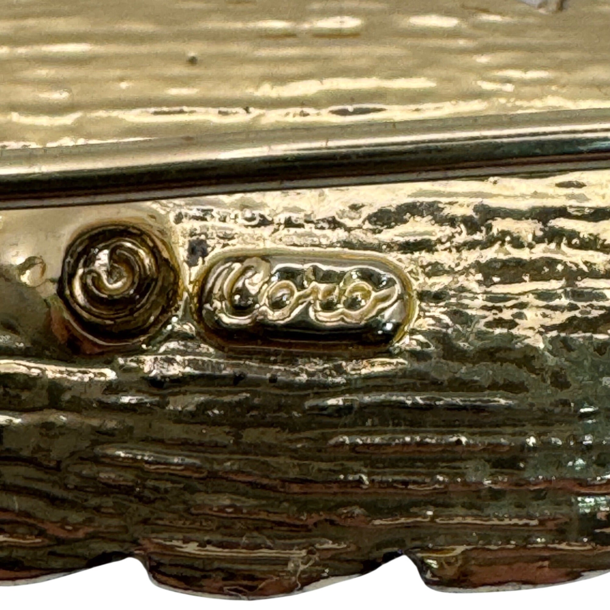 Vintage Coro Gold Tone Feather Brooch Emerald Green Baguette Rhinestones 3.5"