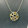 Brighton Calliope Tone Silver Gold Swarovski Crystal Reversible Pendant Necklace