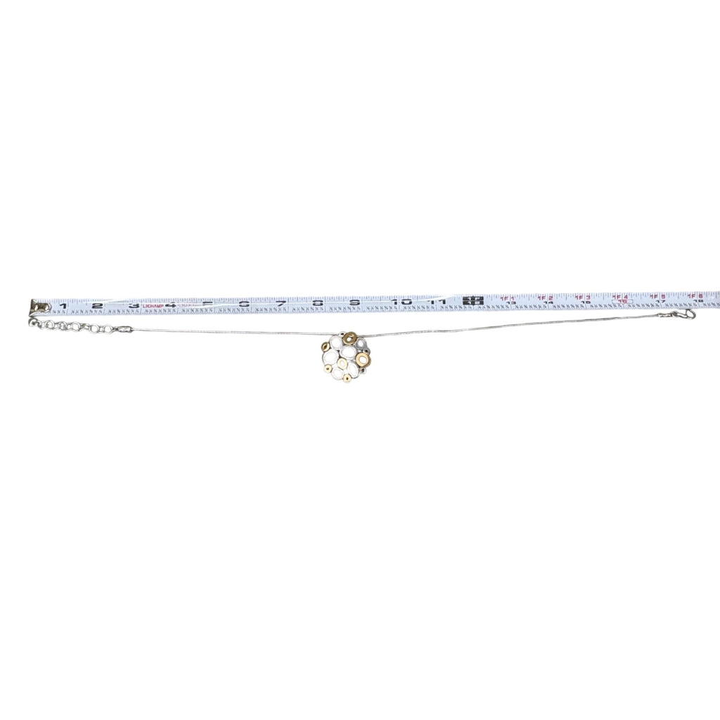 Brighton Calliope Tone Silver Gold Swarovski Crystal Reversible Pendant Necklace