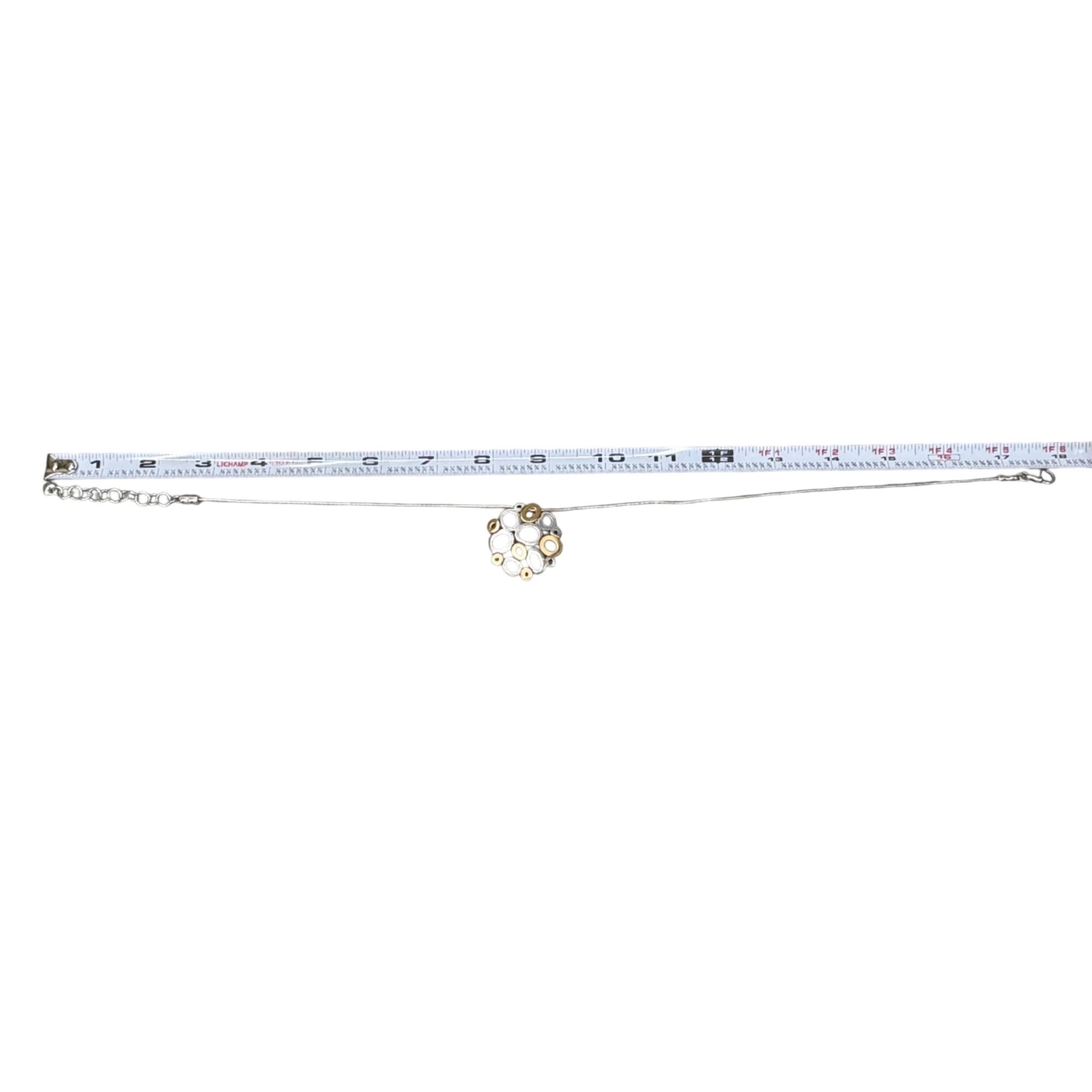 Brighton Calliope Tone Silver Gold Swarovski Crystal Reversible Pendant Necklace