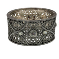 Brighton Mamounia Ornate Silver-Tone Filigree Bangle Bracelet Rhinestone Accents
