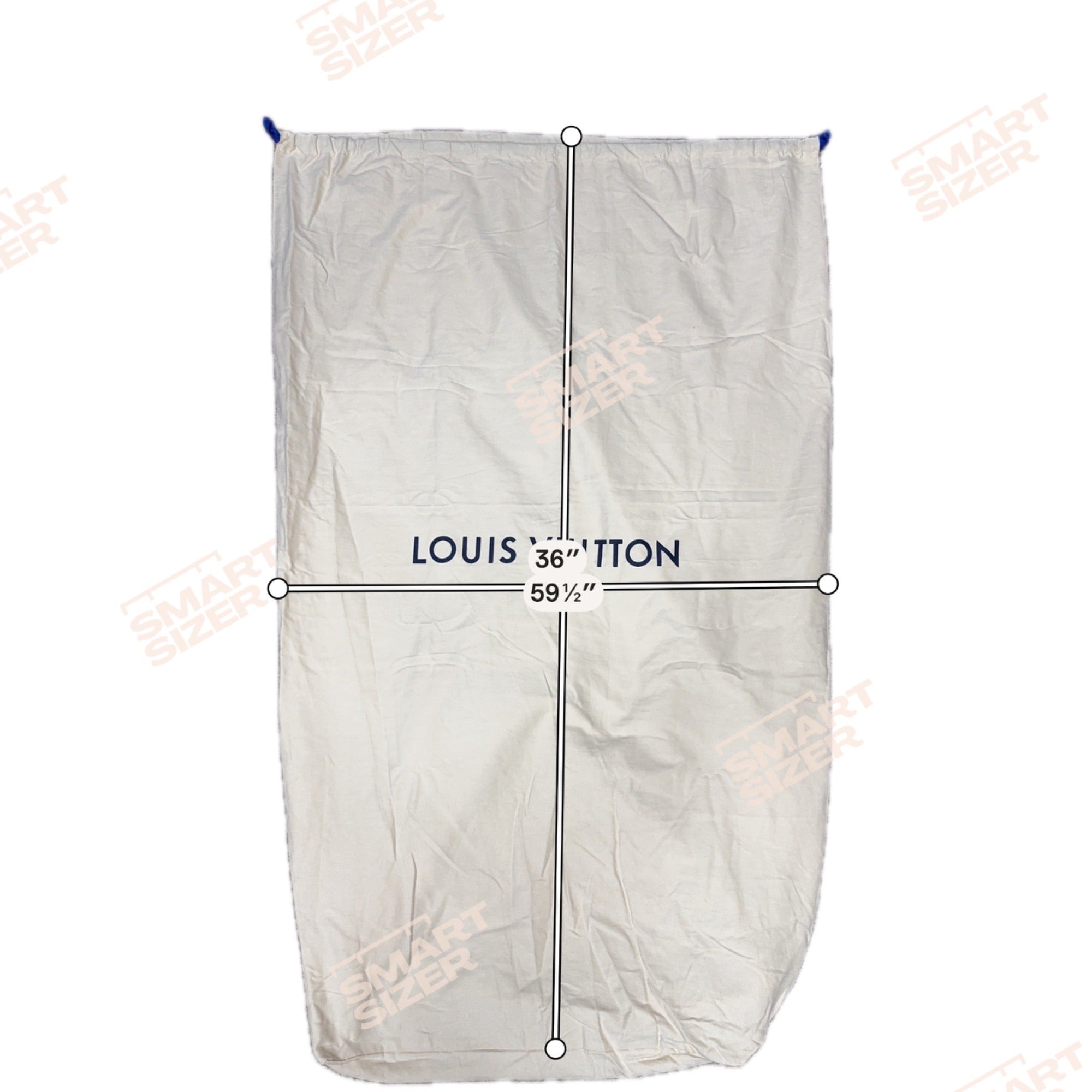 Louis Vuitton Large Beige Dust Bag 36" x 59.5" Drawstring Suit Luggage Handbags