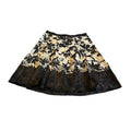 Ann Taylor Black Floral Lined Skirt Sz 10 Casual A Line Zip Up Whimsy Goth Linen