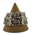 Brighton Fortino Statement Triple Strand Chain Bracelet Swarovski Crystal 7"