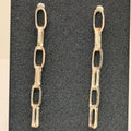 2.5" Sterling Paperclip Link Dangle Chain Earrings Drop Post Push Back Closures