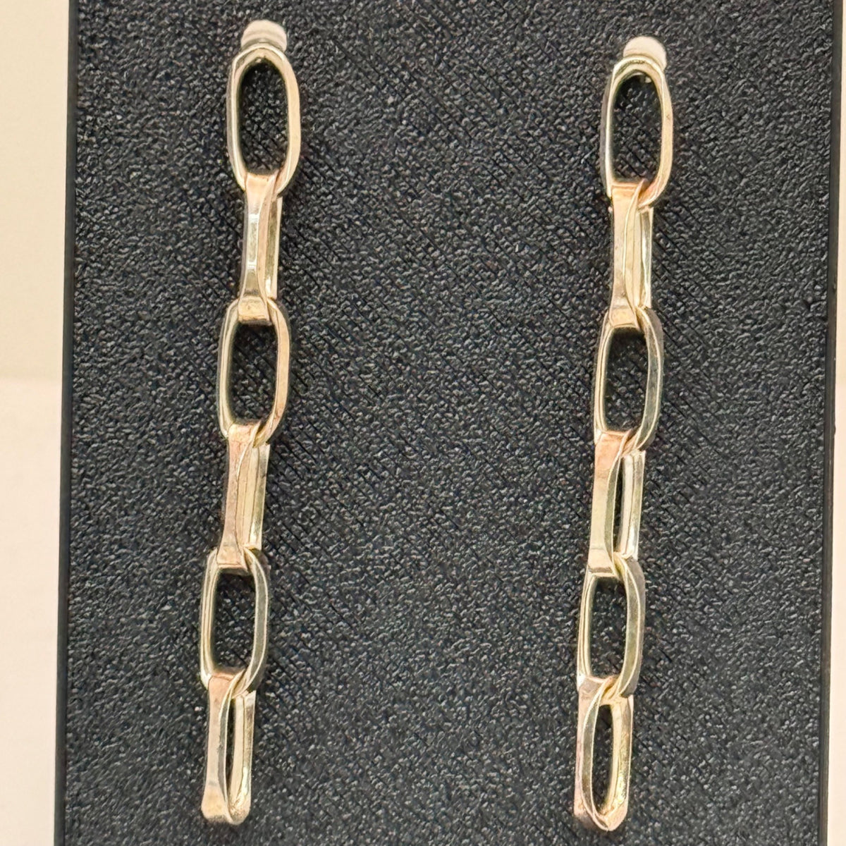 2.5" Sterling Paperclip Link Dangle Chain Earrings Drop Post Push Back Closures