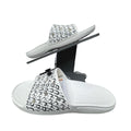Crocs Classic Logo Motion White Slides Black Logo Print Mens 10 Womens 12