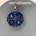 Mosaic Amulet Pendant Sterling Silver Lapis Lazuli Malachite Onyx Reversible