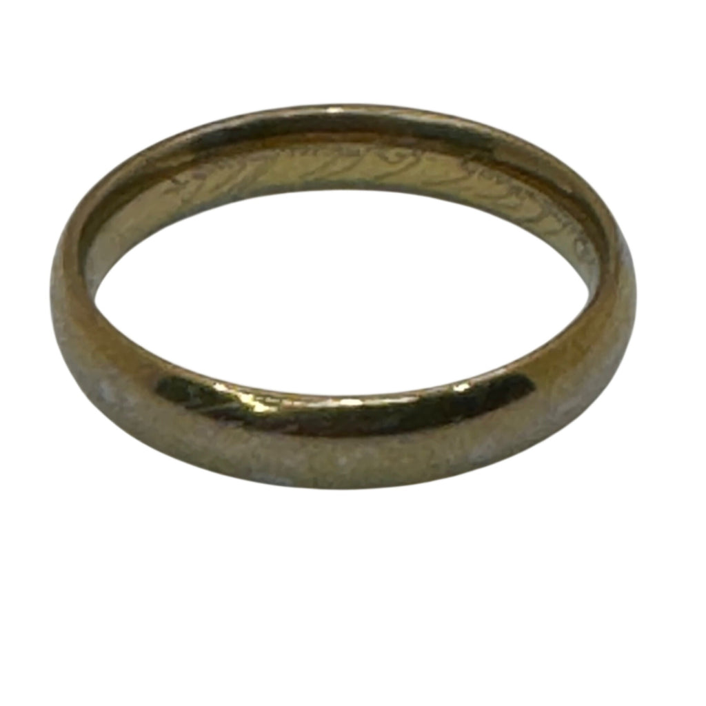 Vintage 14K Yellow Gold Plain Wedding Band Ring Size 10 Engraved Classic 3.38g