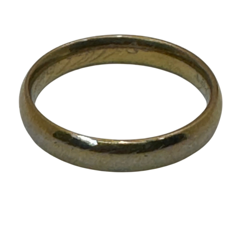 Vintage 14K Yellow Gold Plain Wedding Band Ring Size 10 Engraved Classic 3.38g