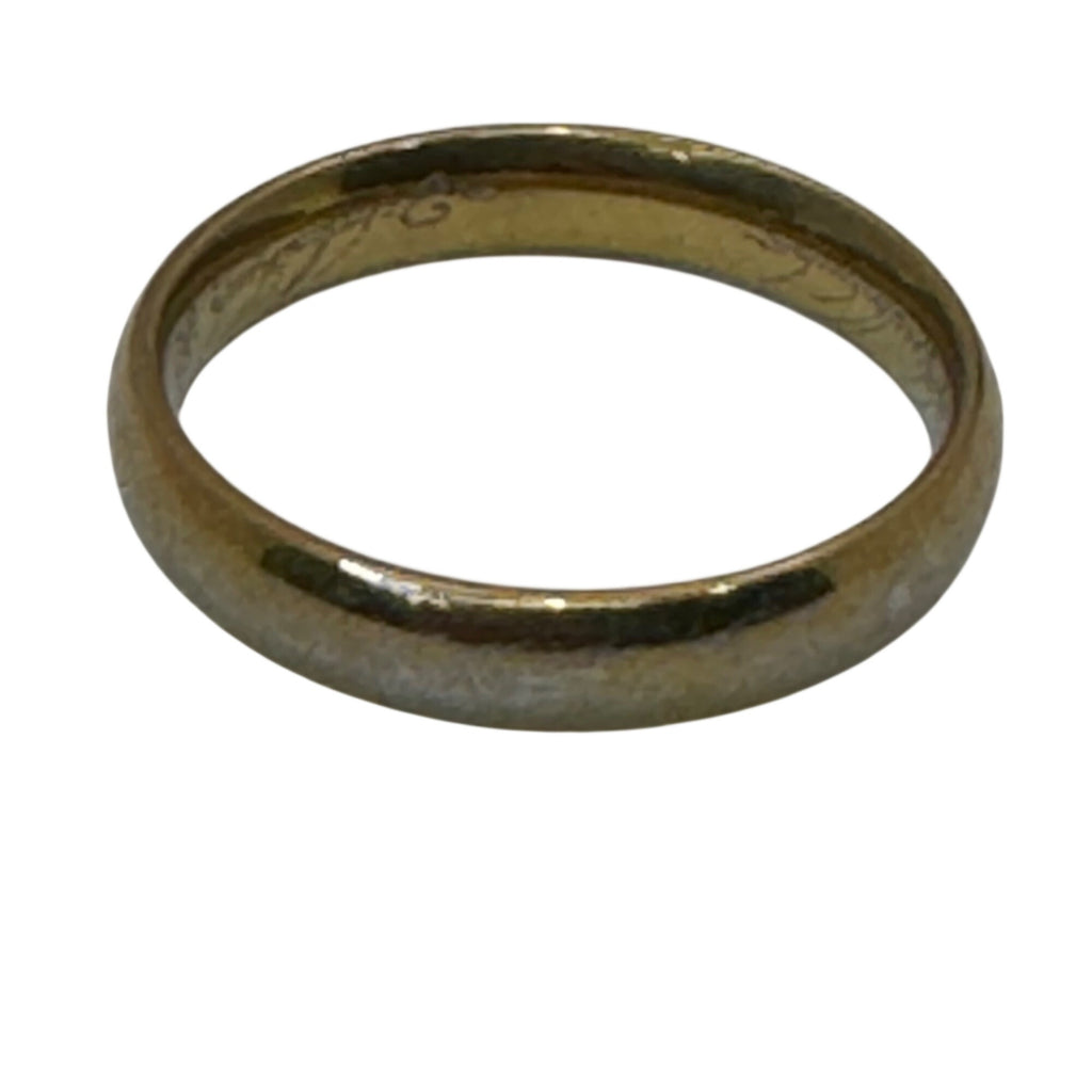 Vintage 14K Yellow Gold Plain Wedding Band Ring Size 10 Engraved Classic 3.38g
