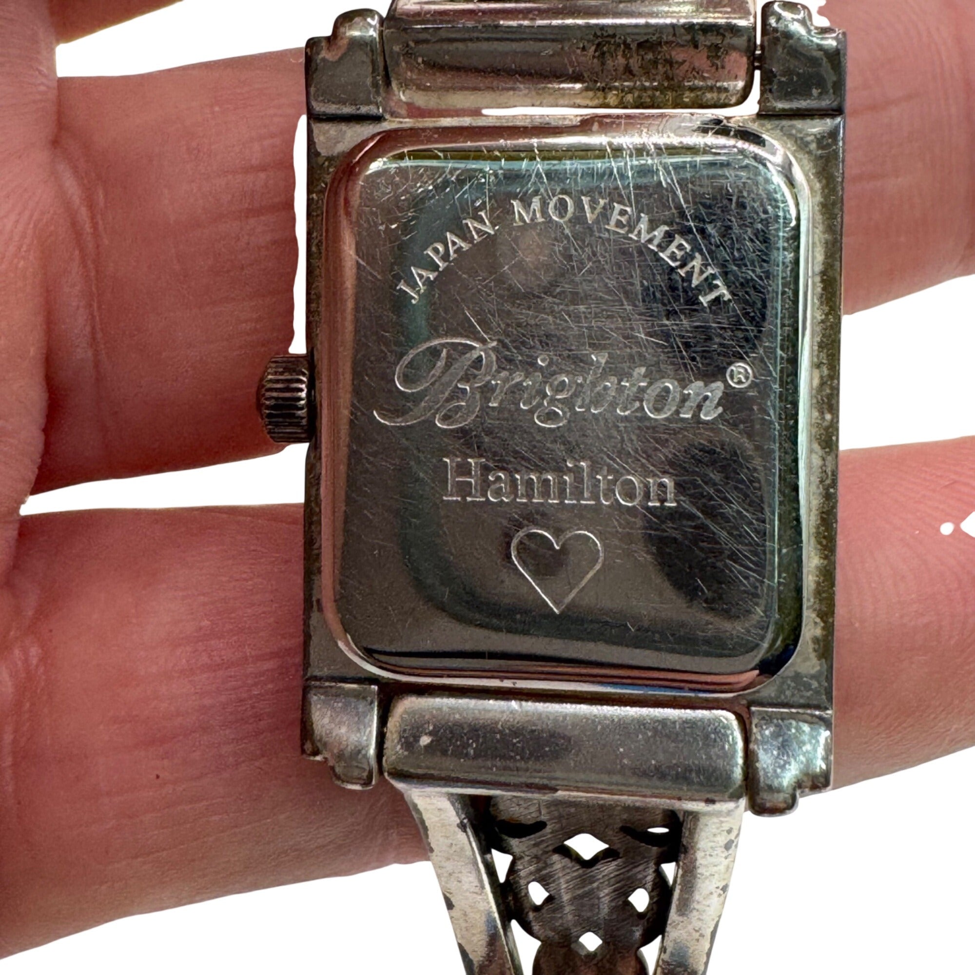 Brighton Womens Hamilton Silver-Tone Watch Butterfly Floral Original Box READ