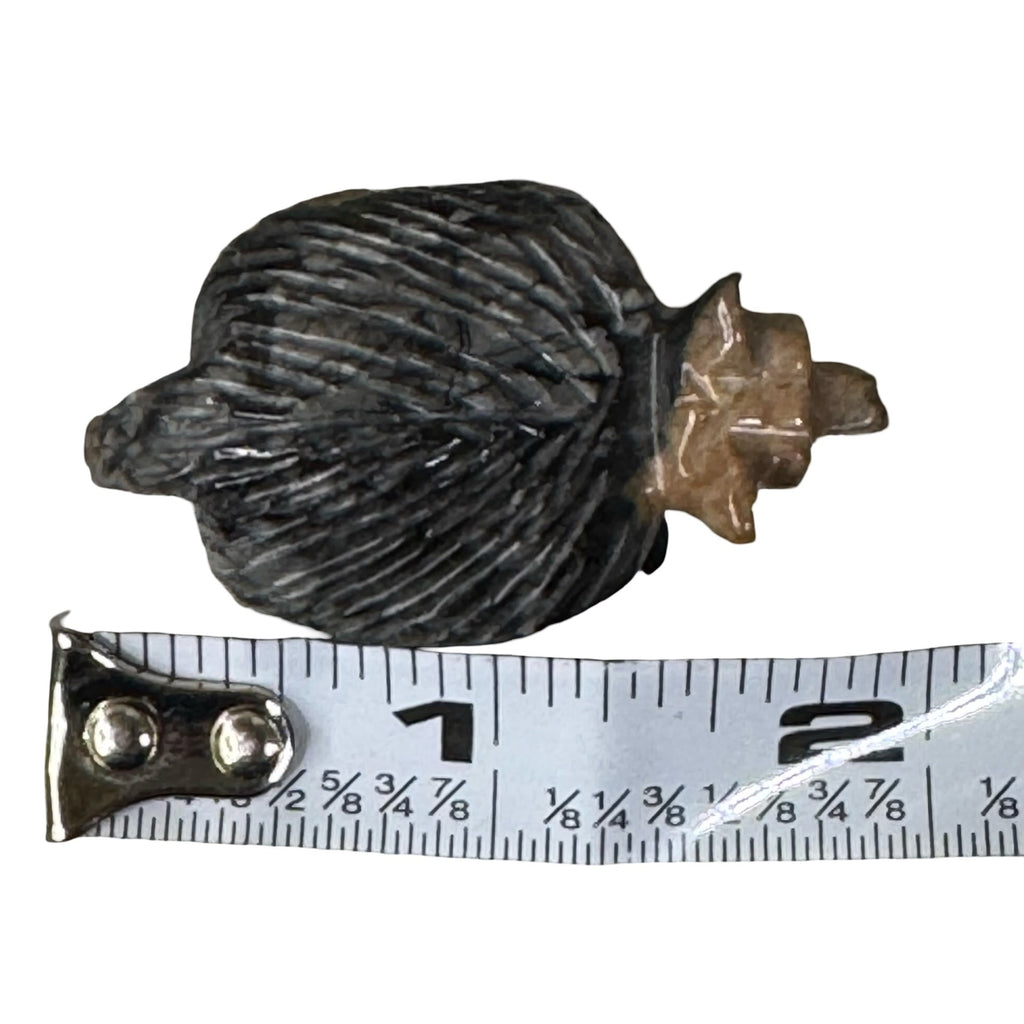 Vintage Zuni Hand-Carved Stone Badger Figurine Intricate Detailing Polished 2"