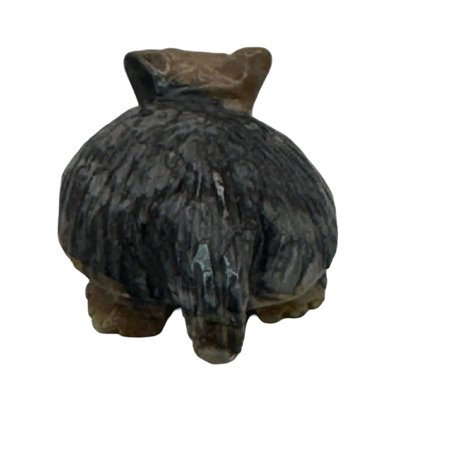 Vintage Zuni Hand-Carved Stone Badger Figurine Intricate Detailing Polished 2"