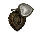 Slide Heart Miraculous Medal Virgin Mary Chapel Sterling Vintage Pendant Charm