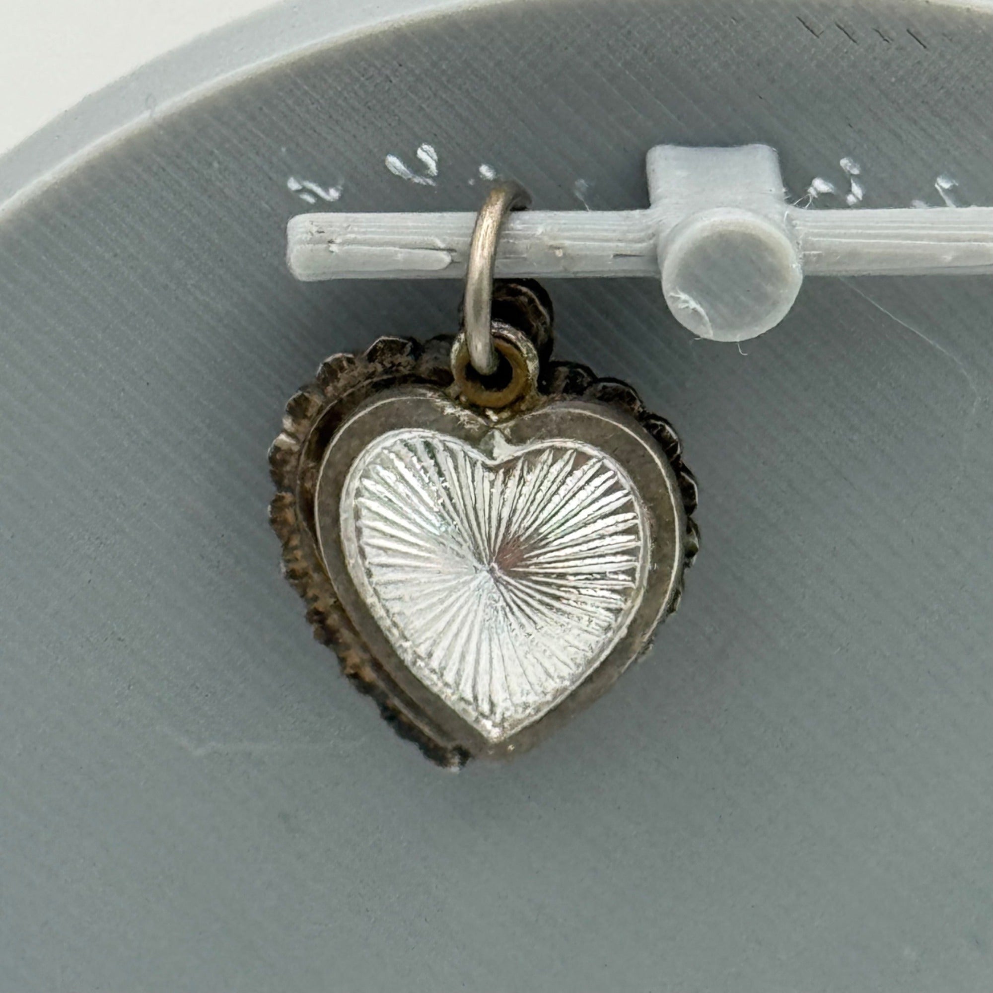 Slide Heart Miraculous Medal Virgin Mary Chapel Sterling Vintage Pendant Charm