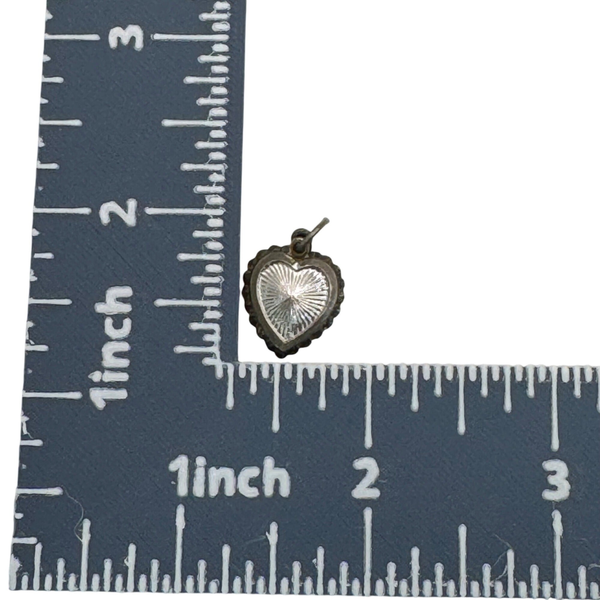 Slide Heart Miraculous Medal Virgin Mary Chapel Sterling Vintage Pendant Charm
