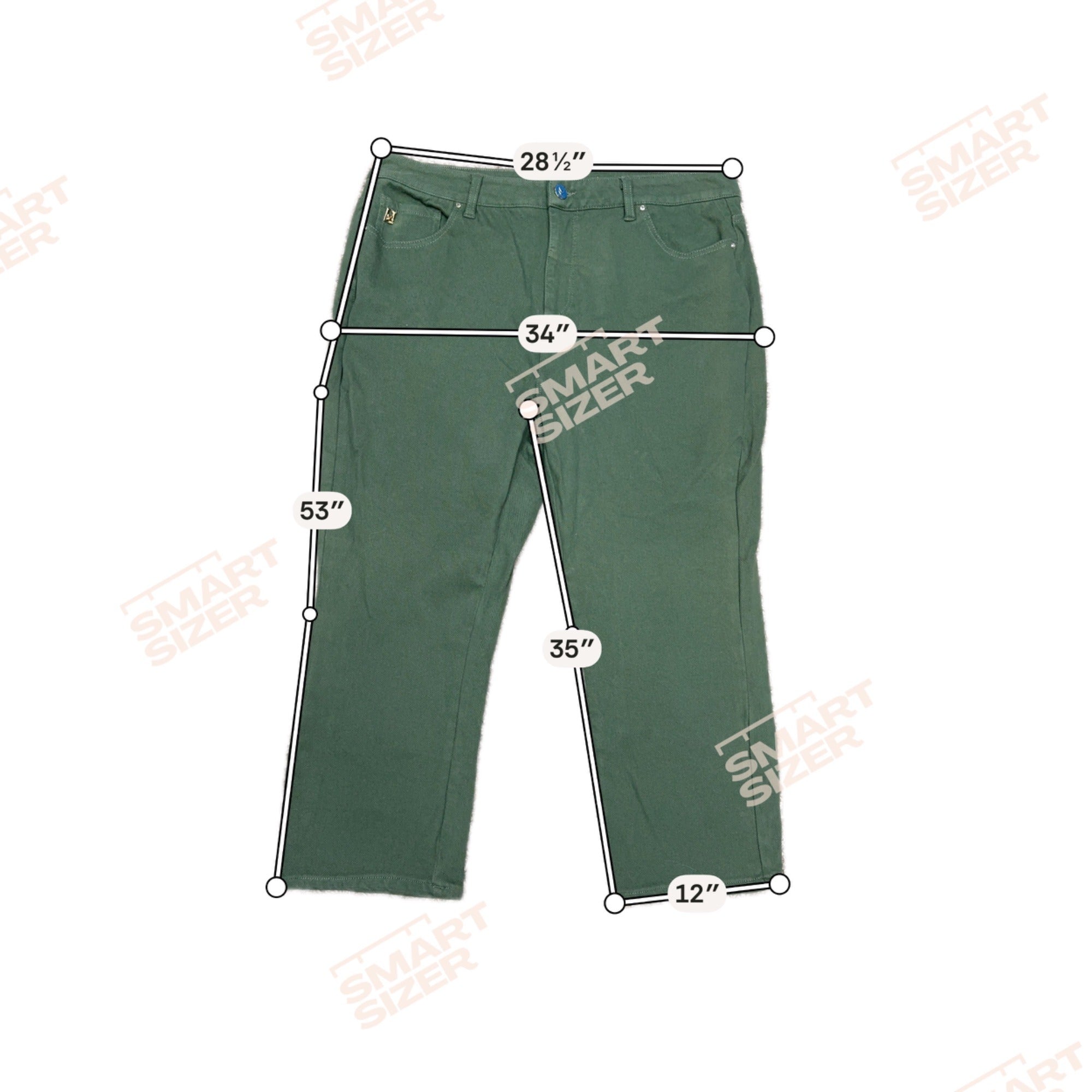 Belle By Kim Gravel Womens Green Straight Leg Pants 18W Jeans Olive New w/o Tag