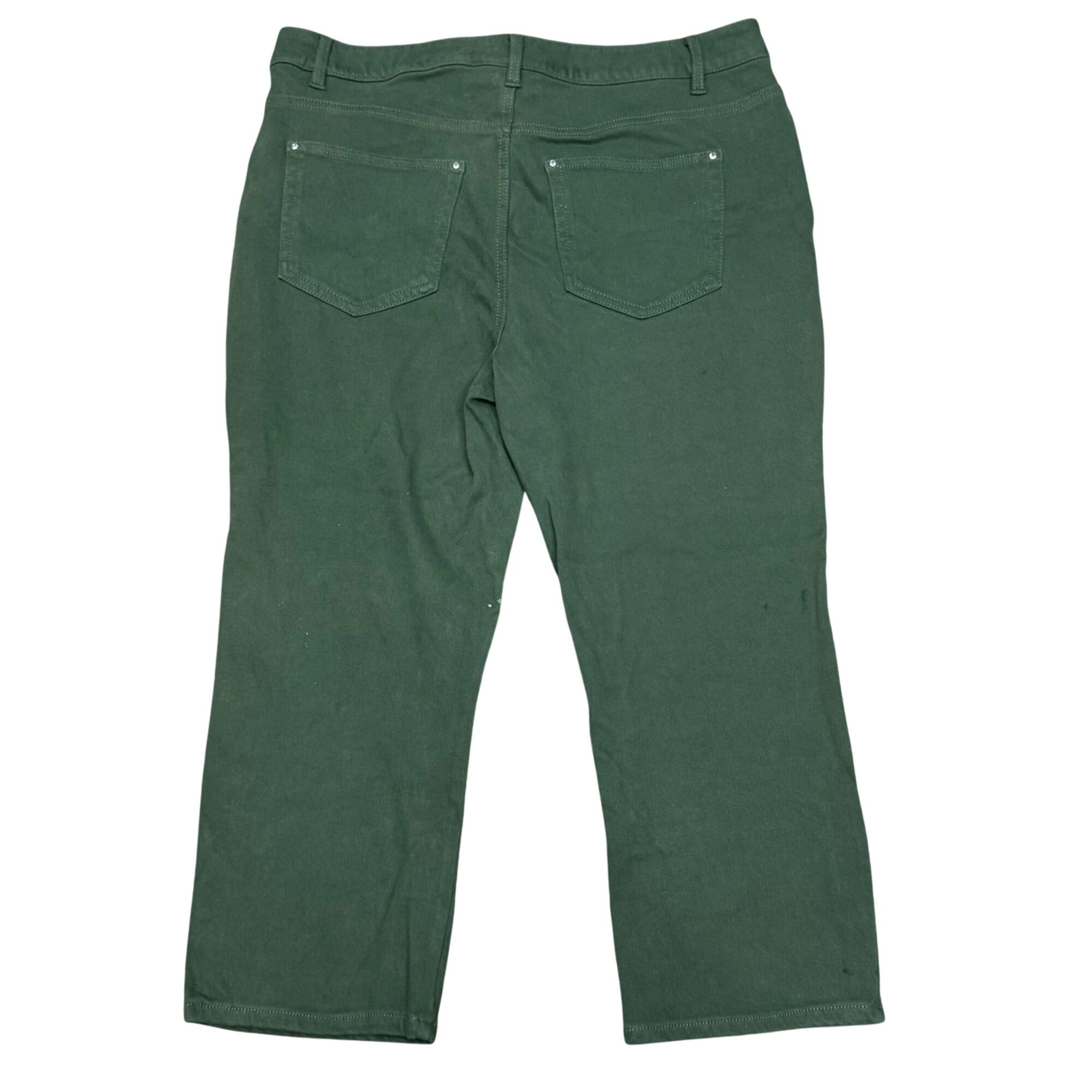 Belle By Kim Gravel Womens Green Straight Leg Pants 18W Jeans Olive New w/o Tag