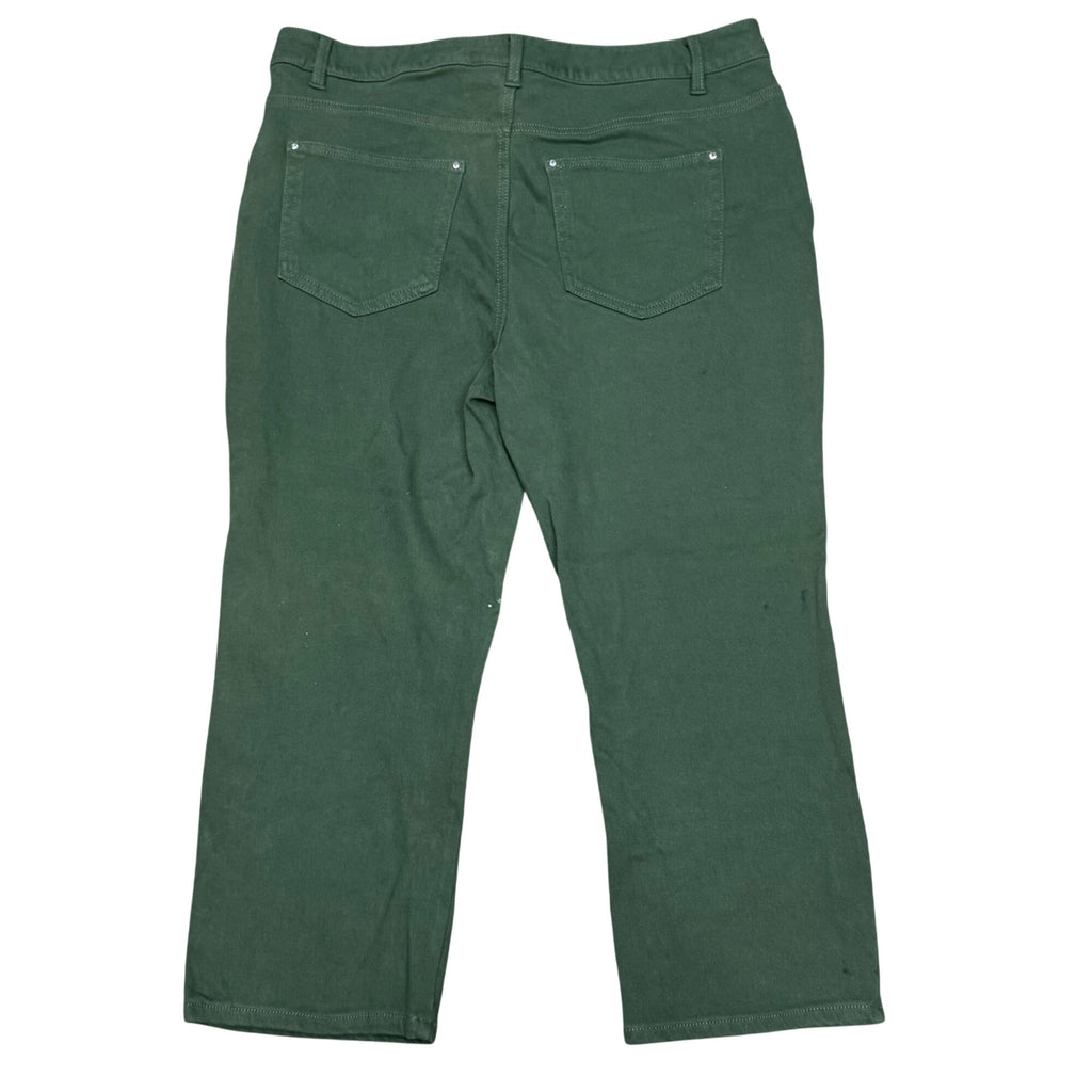Belle By Kim Gravel Womens Green Straight Leg Pants 18W Jeans Olive New w/o Tag