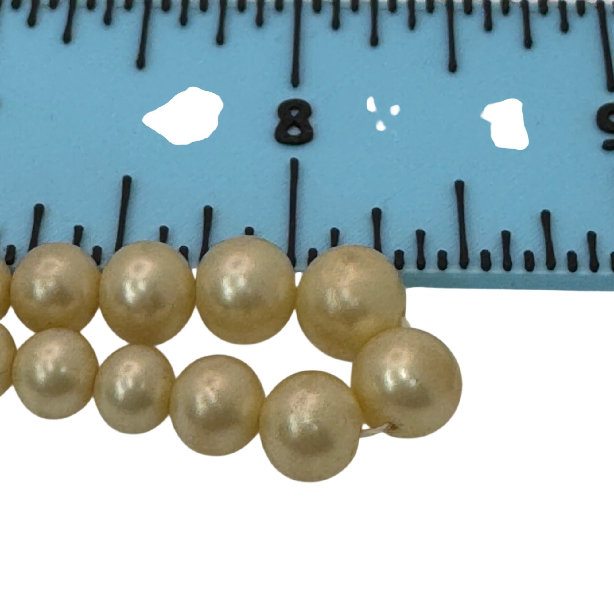 Vintage Faux Pearl Necklace Graduated Beads & Lobster Clasp Closure Estate 17"