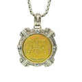 Brighton Silver-Plated Valor Above All Pendant Necklace Gold-Tone Back Chain 18"