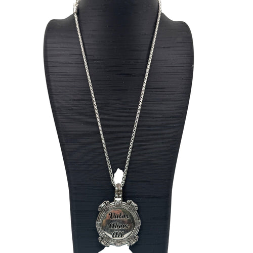 Brighton Silver-Plated Valor Above All Pendant Necklace Gold-Tone Back Chain 18"