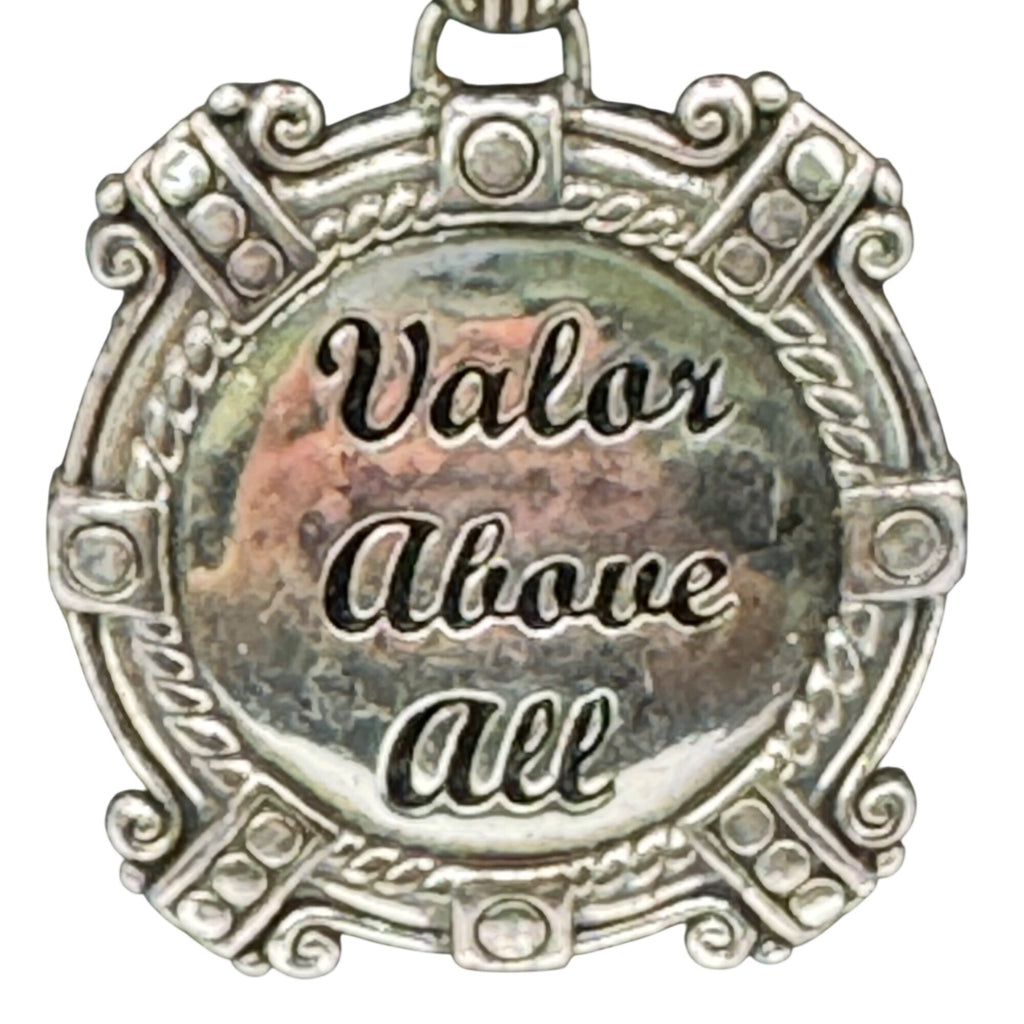 Brighton Silver-Plated Valor Above All Pendant Necklace Gold-Tone Back Chain 18"