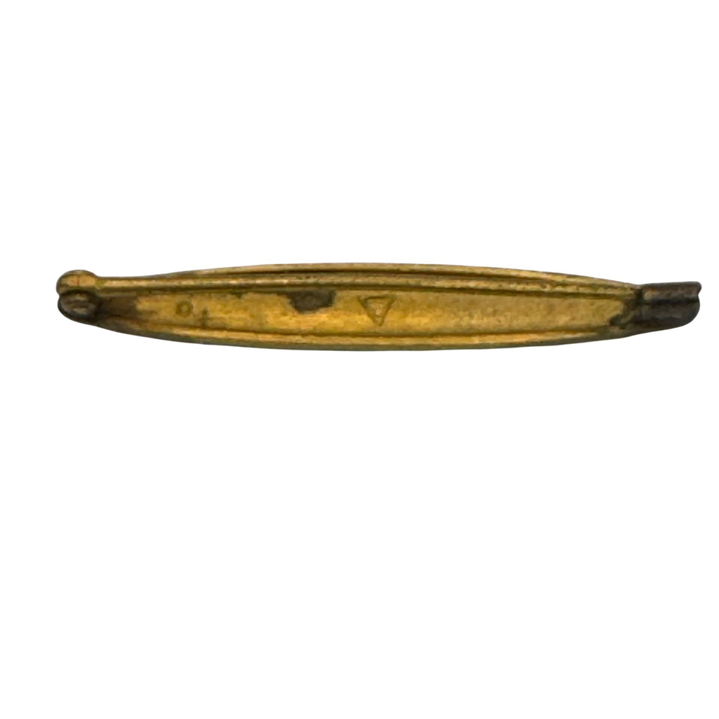 Antique Gold 14k Floral Engraved Bar Pin Brooch 1.5” Art Nouveau Leaf Scroll