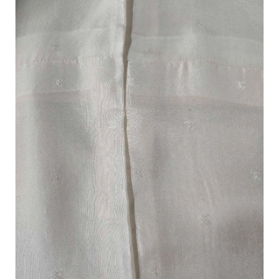 Chanel Boutique 1994 Cream Wool Silk Suit Set 38 Double Breasted Jacket Skirt