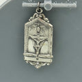 Holy Trinity Sterling Silver Charm Crucifix Pendant Devotion Fathers 1.5" Vtg