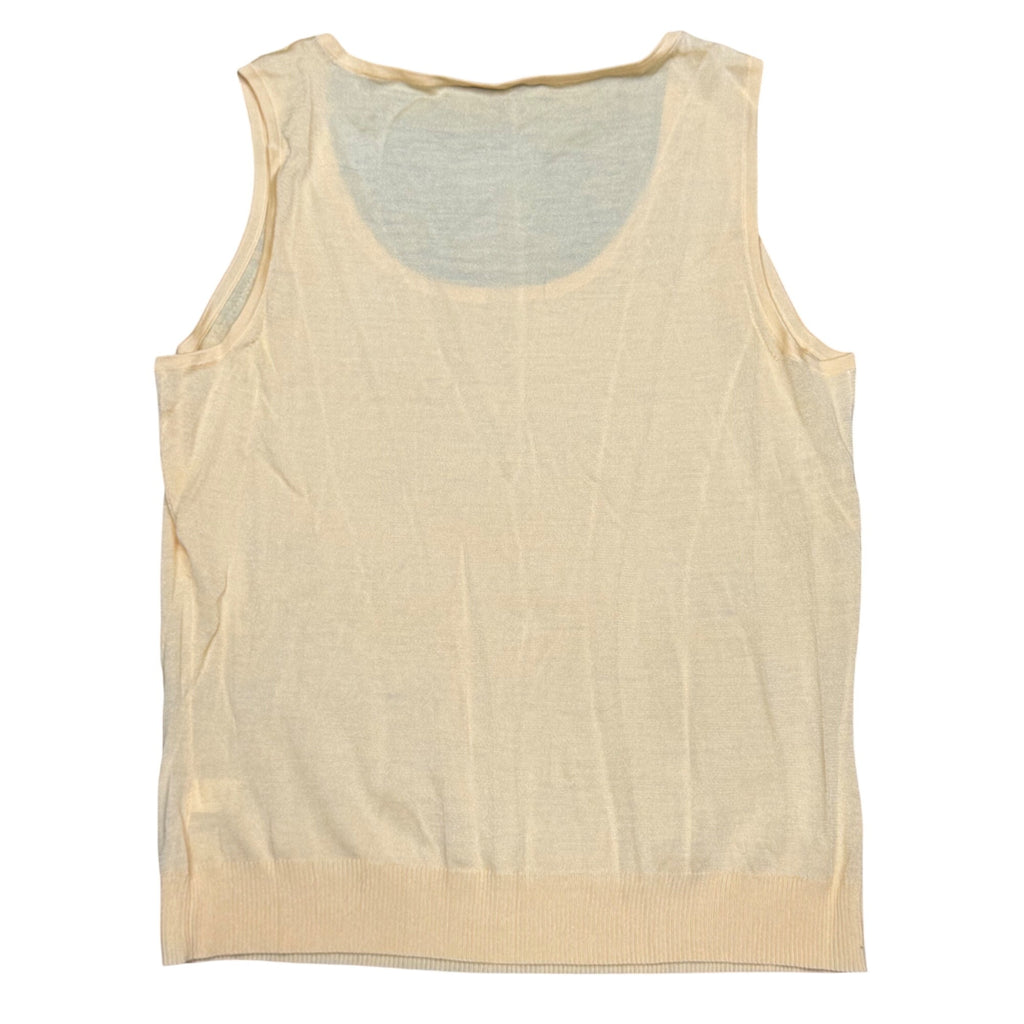 St. John Peach Orange Sleeveless Scoop Neck Wool Blend Knit Tank Womens Medium
