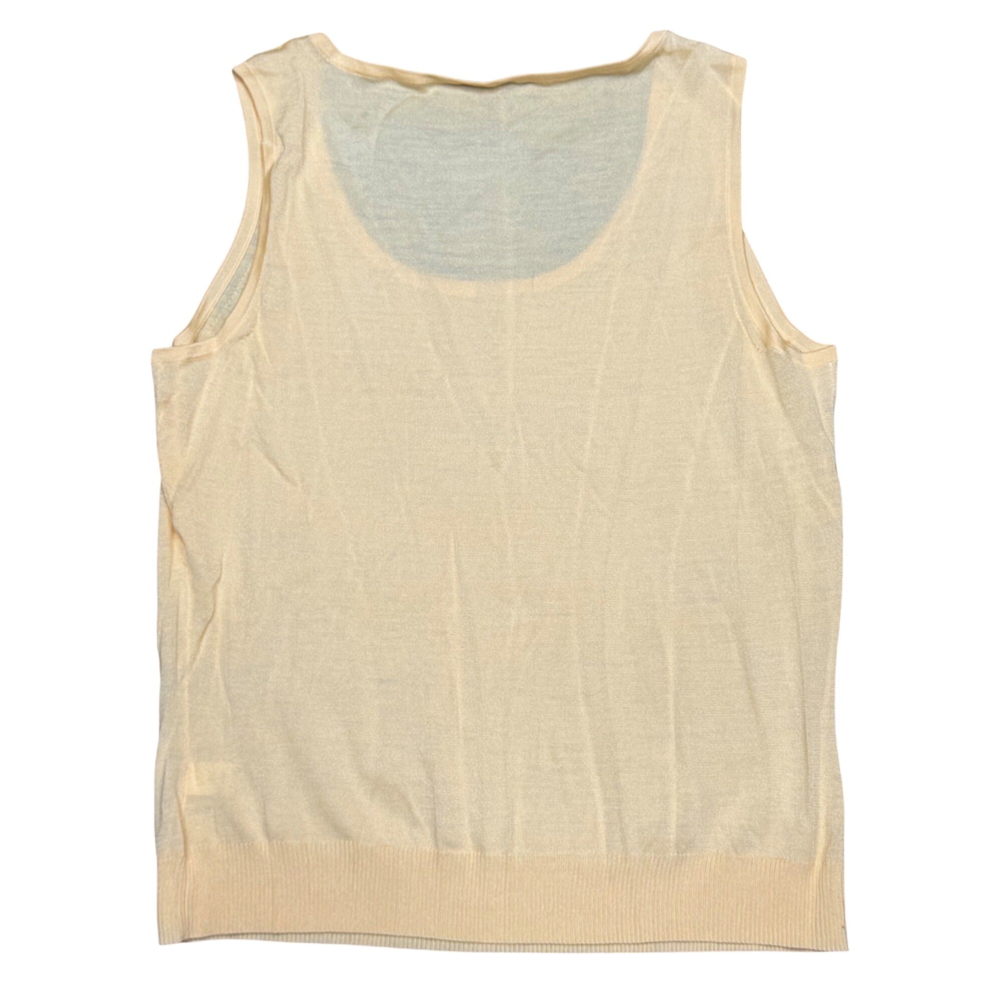St. John Peach Orange Sleeveless Scoop Neck Wool Blend Knit Tank Womens Medium