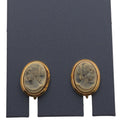 Vintage Cameo Clip-On Earrings Gold Tone Oval Design Victorian Art Deco Estate